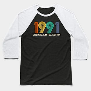 Vintage 1991 Birthday Retro 1991 For Men Women born in 1991 Baseball T-Shirt